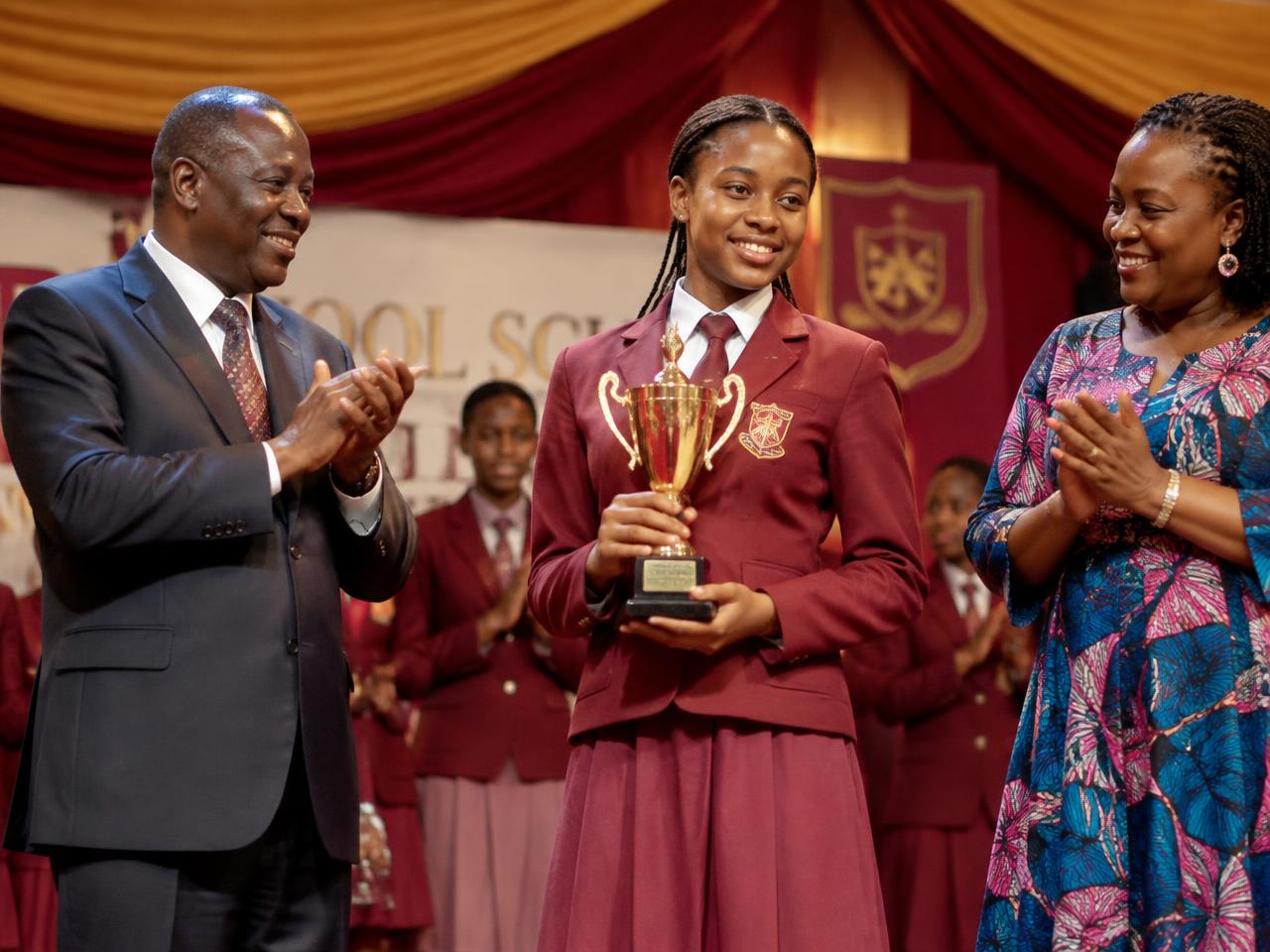VGS student receiving an award at a school ceremony